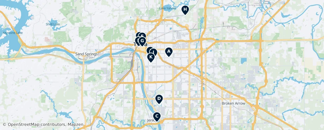 Map of Tulsa