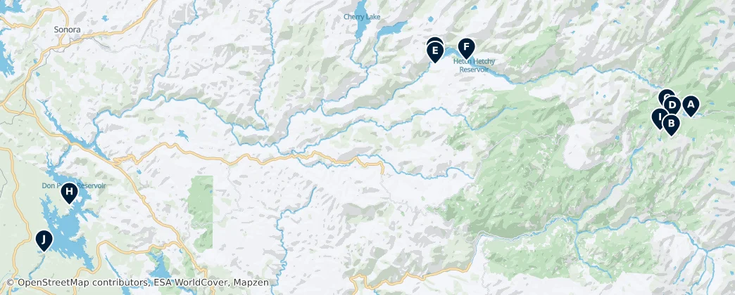 Map of Tuolumne