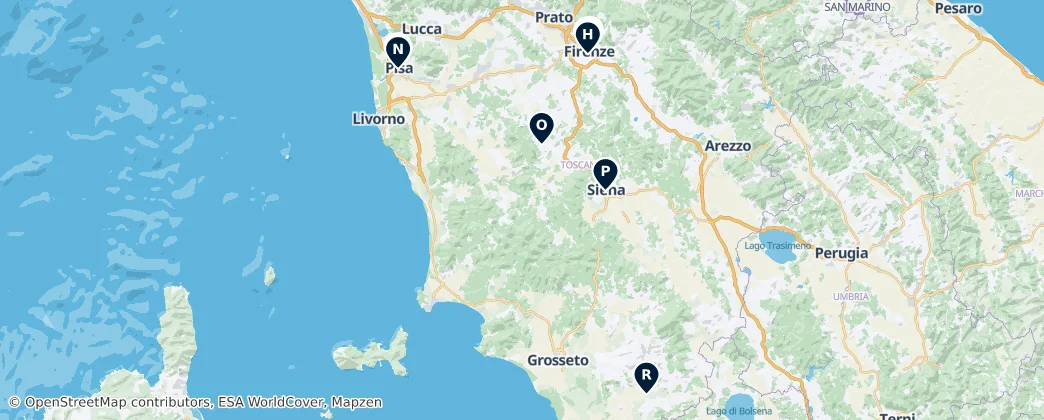 Map of Tuscany