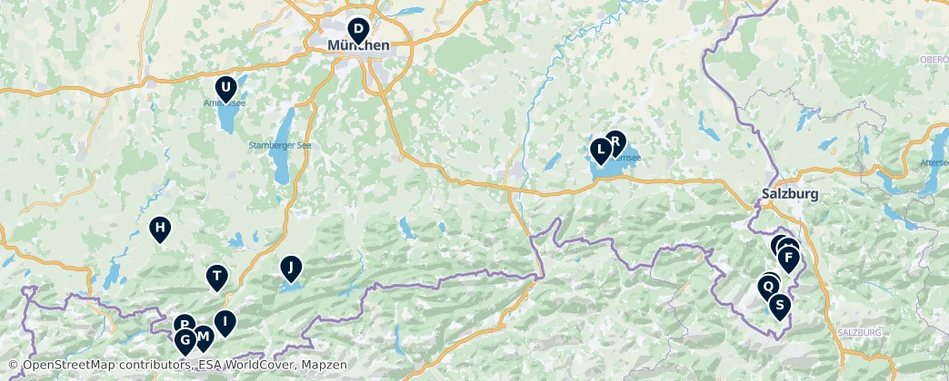 Map of Upper Bavaria