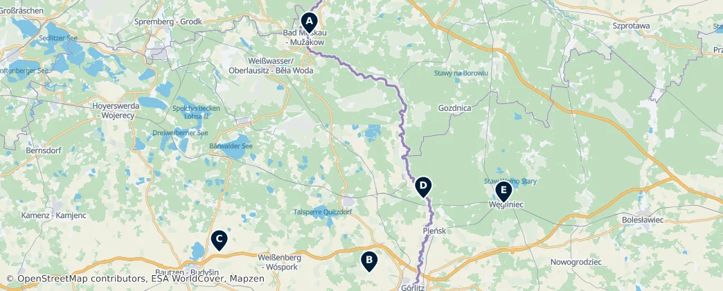 Map of Upper Lusatia