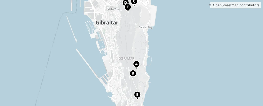 Map of Upper Rock - Gibraltar Nature Reserve