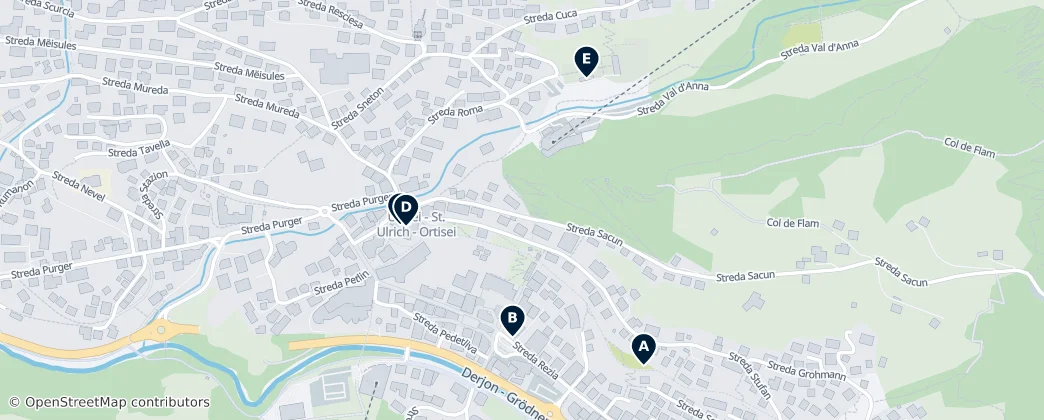 Map of Urtijëi - St. Ulrich in Gröden - Ortisei