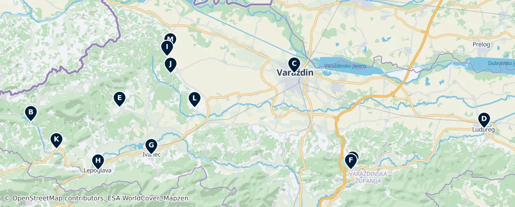 Map of Varaždin County