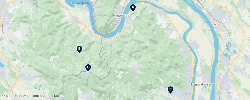 Map of Visegrád Mountains