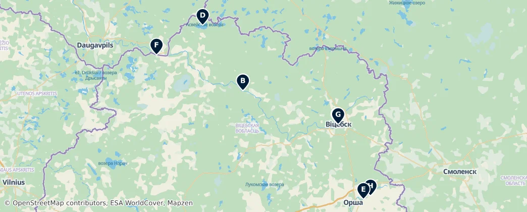 Map of Vitsebsk region