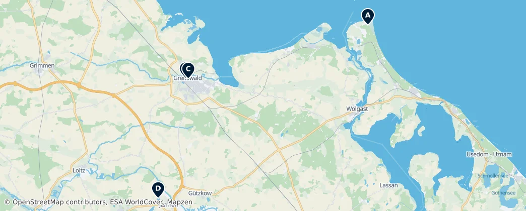 Map of Vorpommern-Greifswald