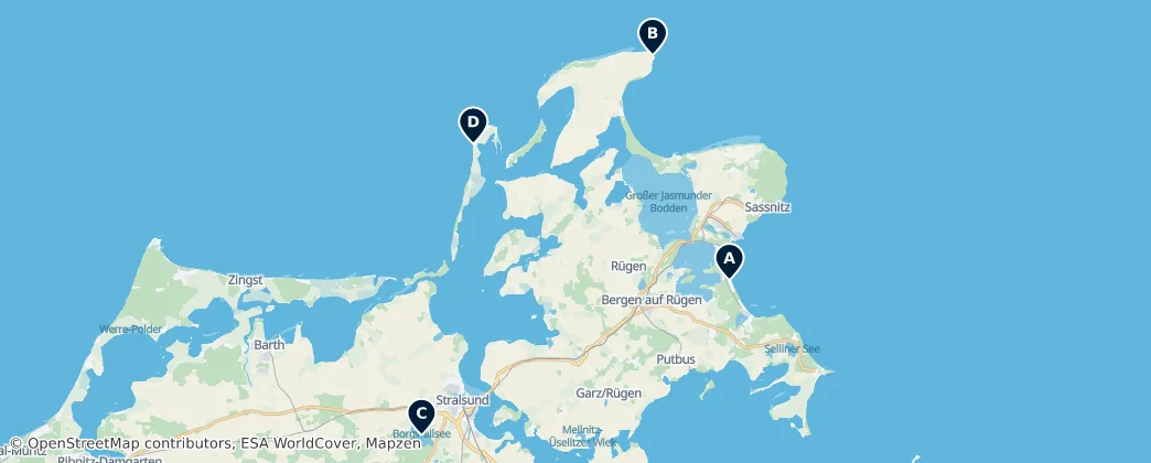 Map of Vorpommern-Rügen