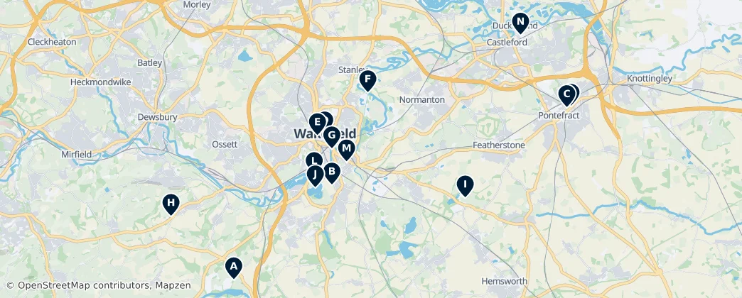 Map of Wakefield