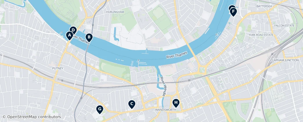 Map of Wandsworth