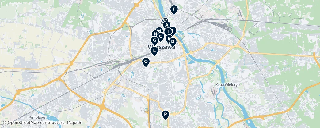 Map of Warsaw