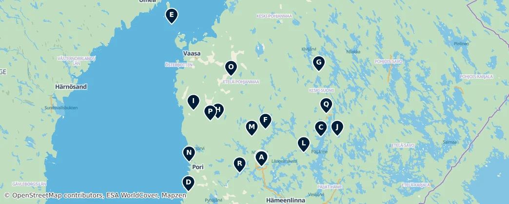 Map of Länsi-Suomi