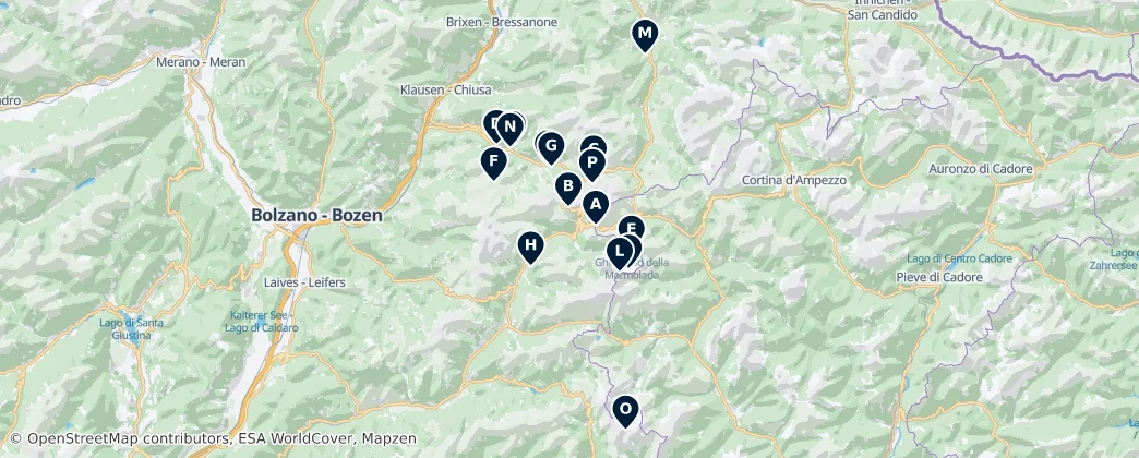 Map of Westliche Dolomiten