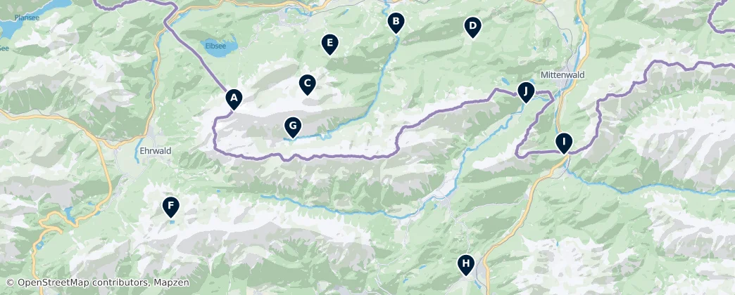 Map of Wetterstein and Mieminger Chain