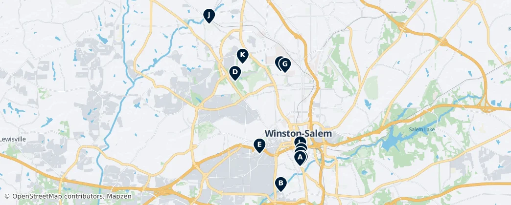 Map of Winston-Salem