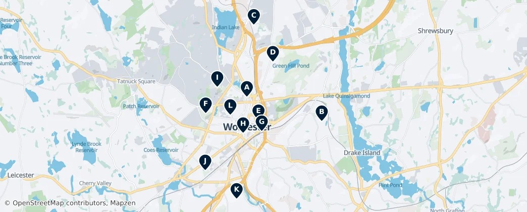 Map of Worcester