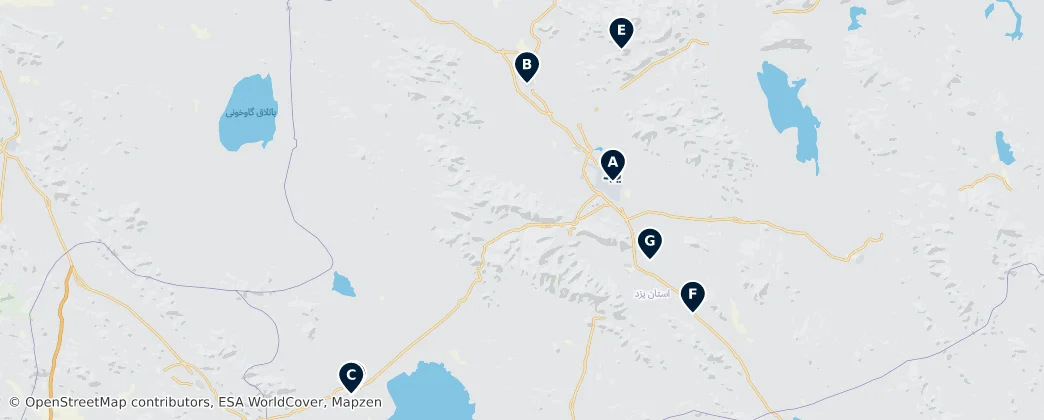 Map of Yazd Province