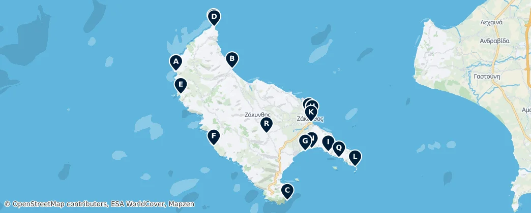 Map of Zakynthos