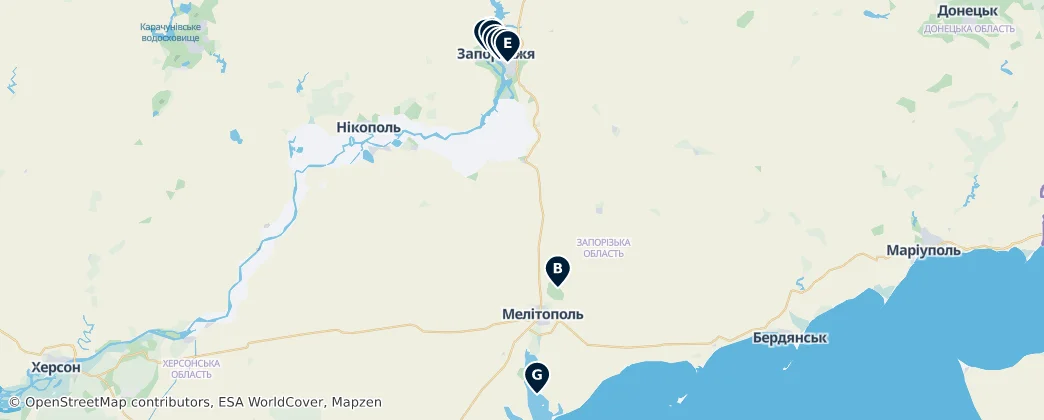 Map of Zaporizhia Oblast