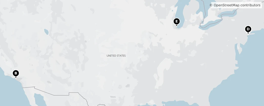 Map of United States of America