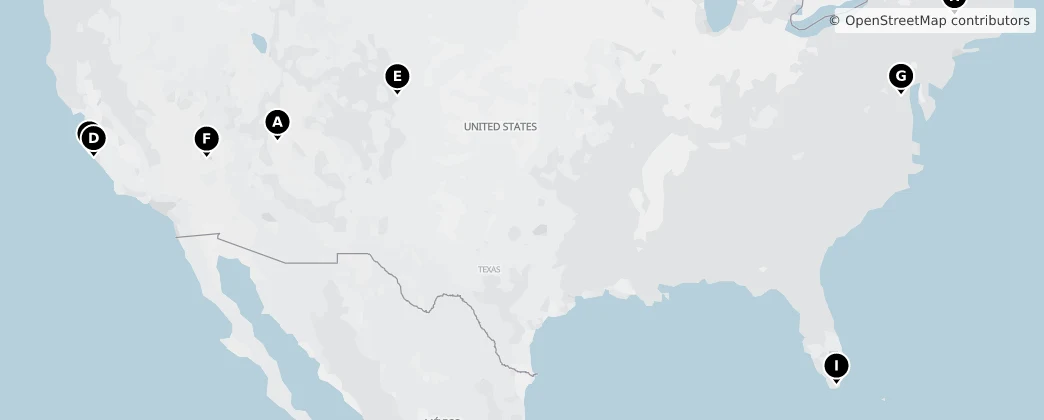 Map of United States of America