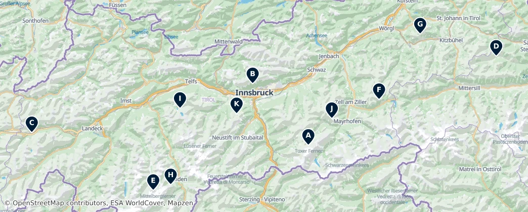 Map of Tyrol