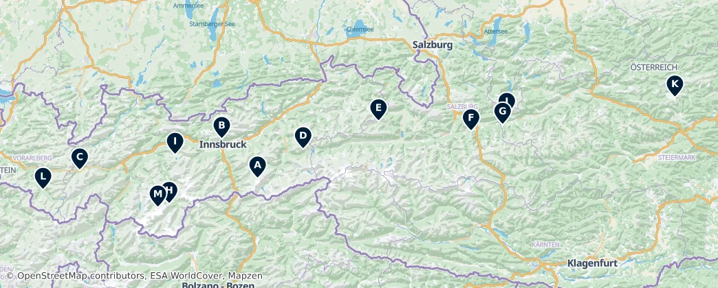 Map of 奥地利