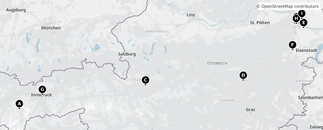 Map of 奥地利