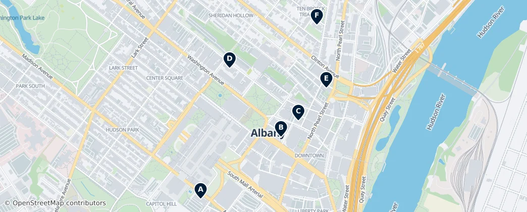 Map of 奥尔巴尼 / 阿伯尼