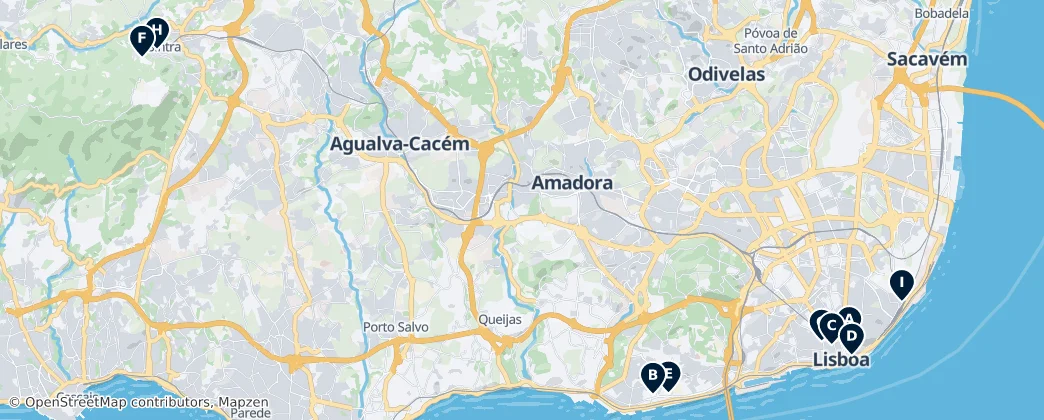 Map of Lisbon metropolitan area