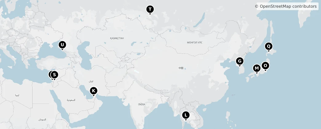 Map of 亚洲/亞洲
