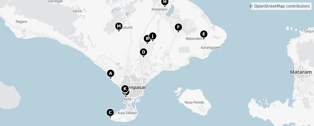 Map of 巴厘省