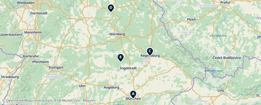 Map of 巴伐利亚