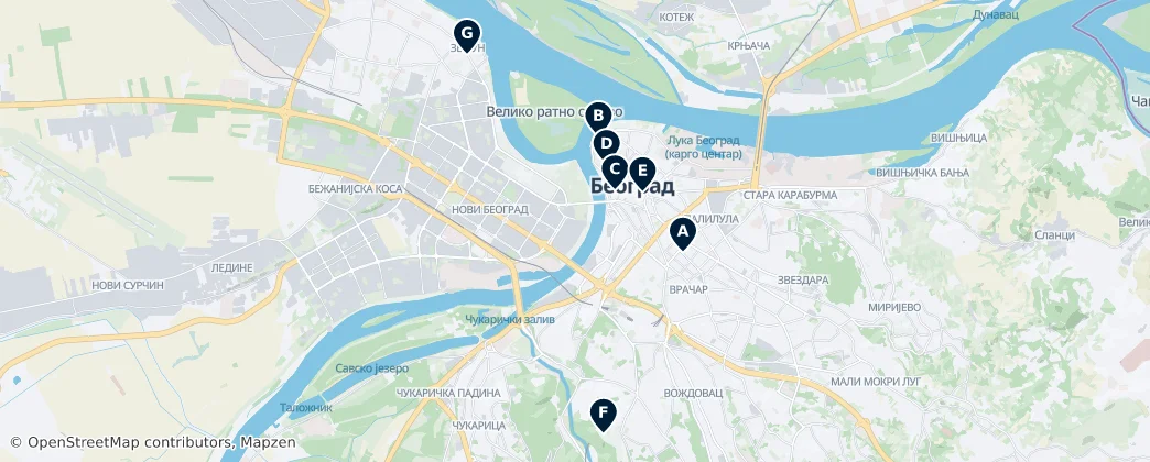 Map of 贝尔格莱德市/貝爾格勒市/貝爾格萊德