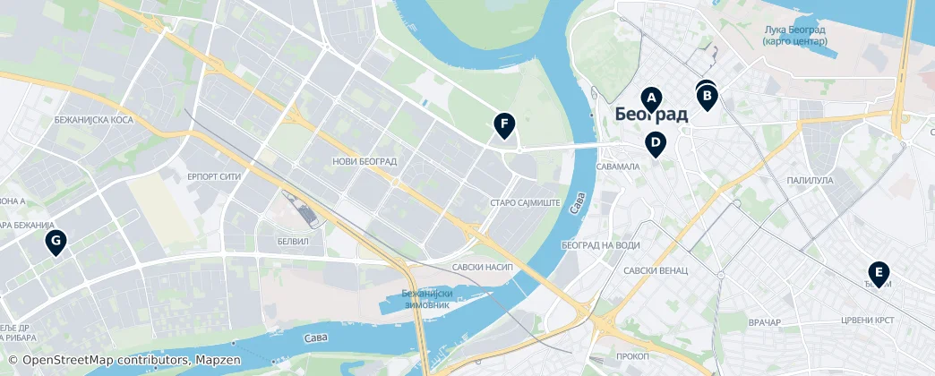 Map of 贝尔格莱德市/貝爾格勒市/貝爾格萊德