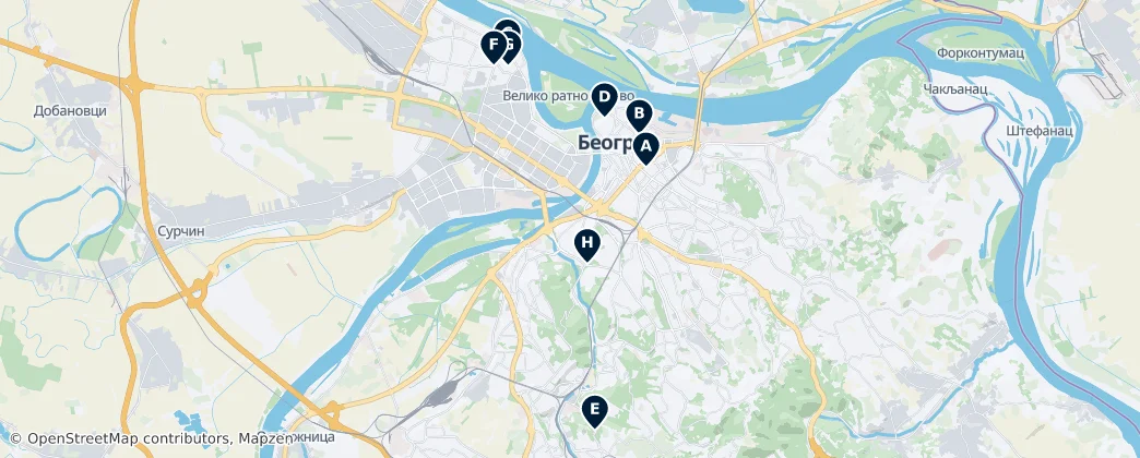 Map of 贝尔格莱德市/貝爾格勒市/貝爾格萊德