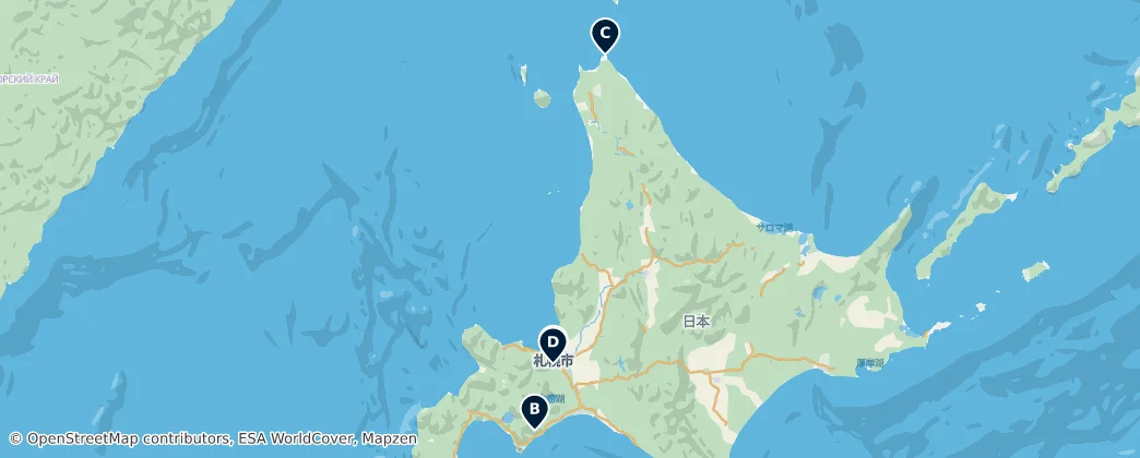 Map of 北海道