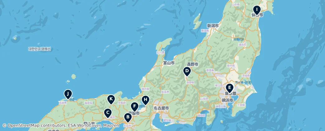 Map of 本州