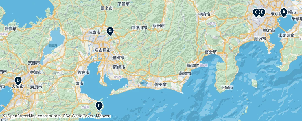 Map of 本州