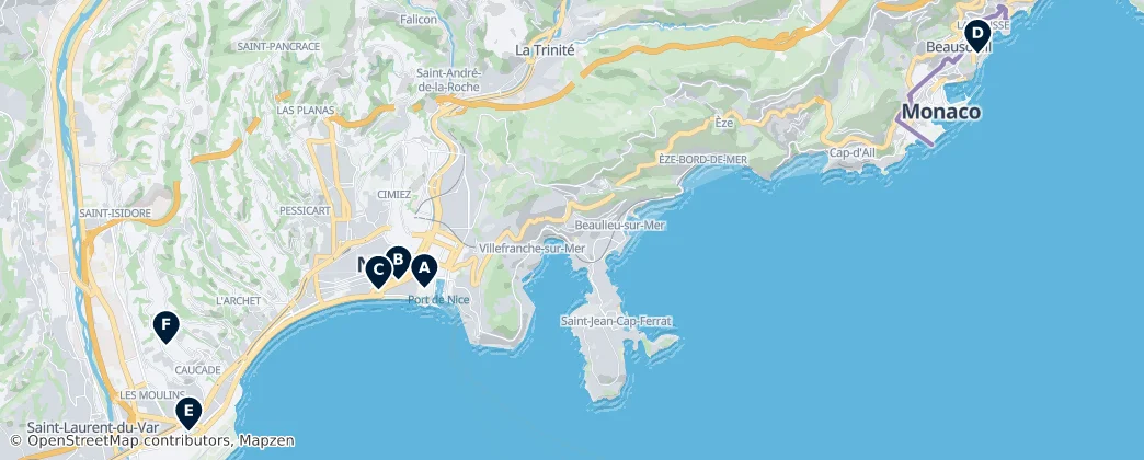Map of 濱海阿爾卑斯山脈
