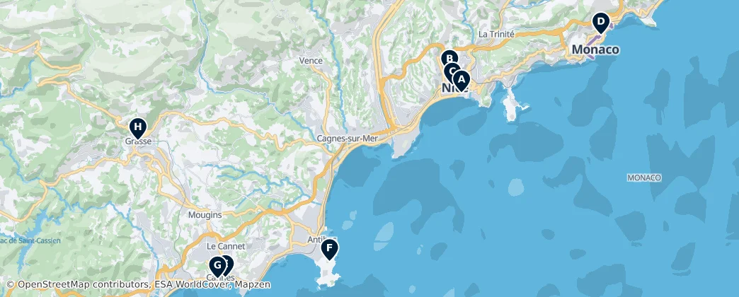 Map of 濱海阿爾卑斯山脈