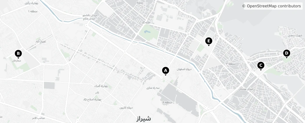 Map of Shiraz Central District