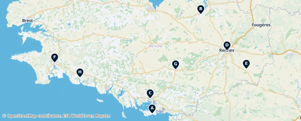 Map of Bretagne