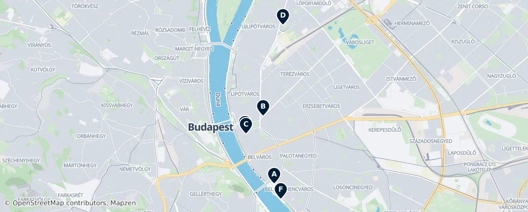 Map of Central Hungary