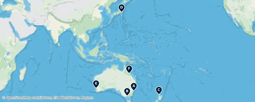Map of 大洋洲