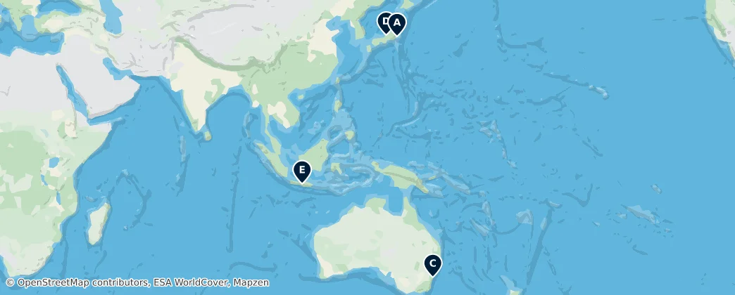 Map of 大洋洲