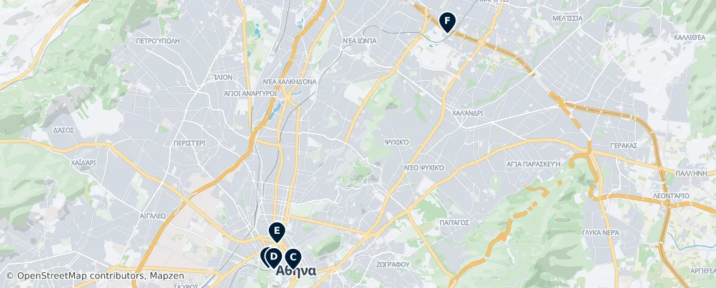 Map of Decentralized Administration of Attica