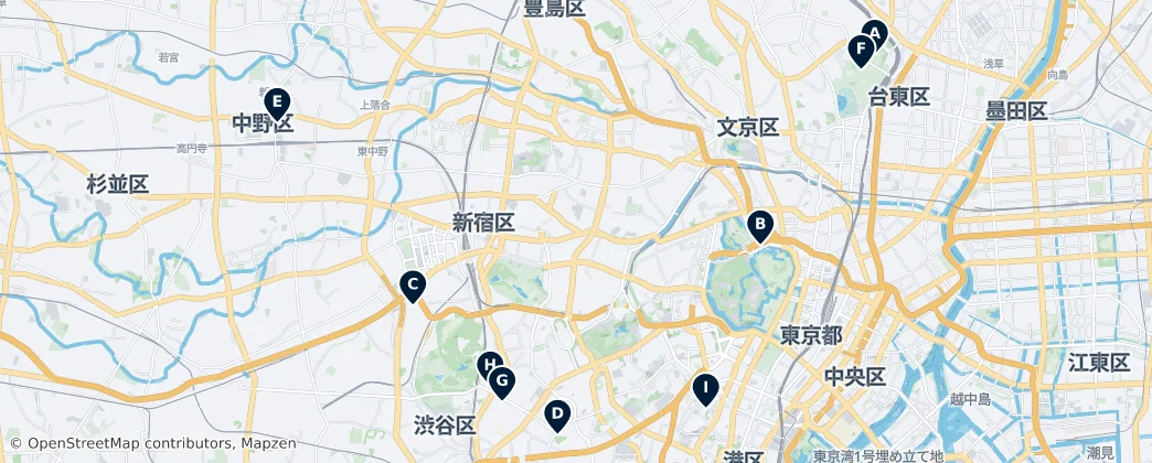 Map of 东京都/東京都
