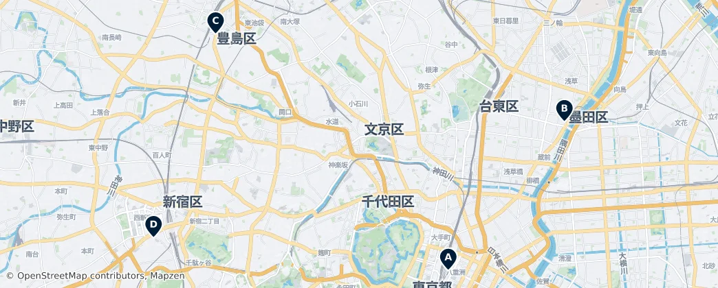 Map of 东京都/東京都