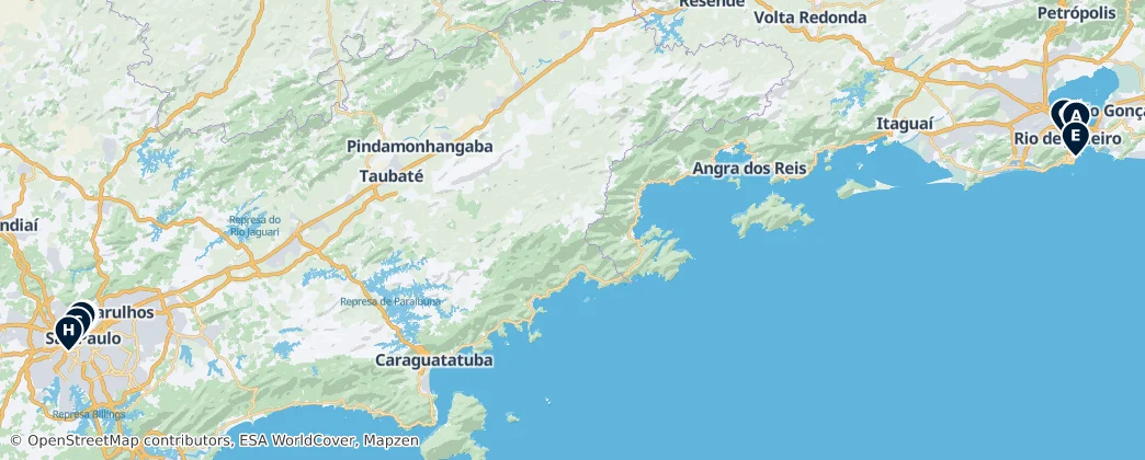 Map of 巴西东南部